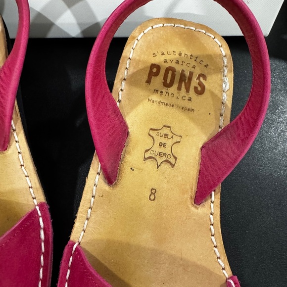 ✨ Pons fuschia pink Leather Wedge Sandals – Size 8 ✨ - Picture 5 of 5
